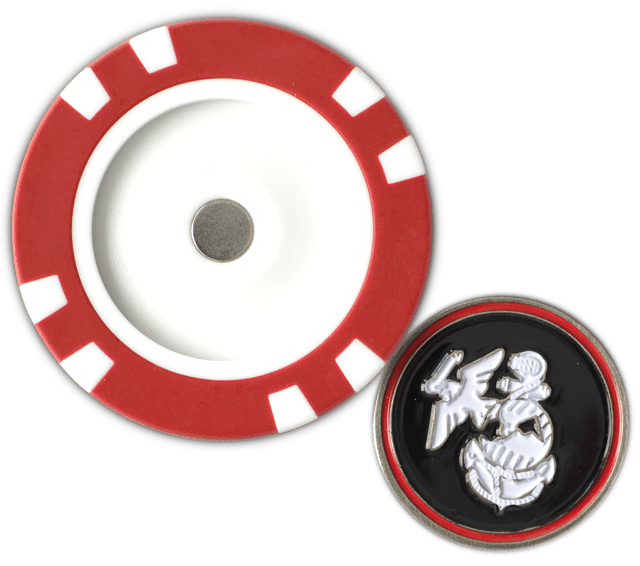 Officially Licensed U.S. Marines Poker Chip Ball Marker - Black Girl Golf