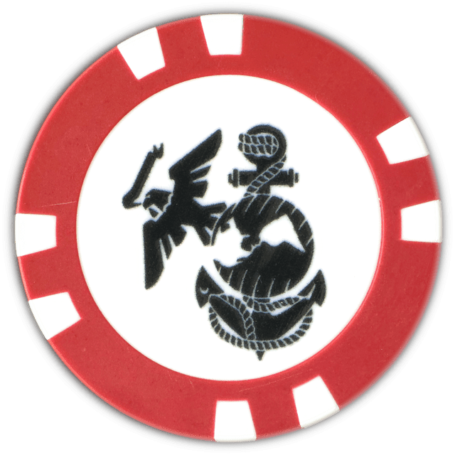 Officially Licensed U.S. Marines Poker Chip Ball Marker - Black Girl Golf