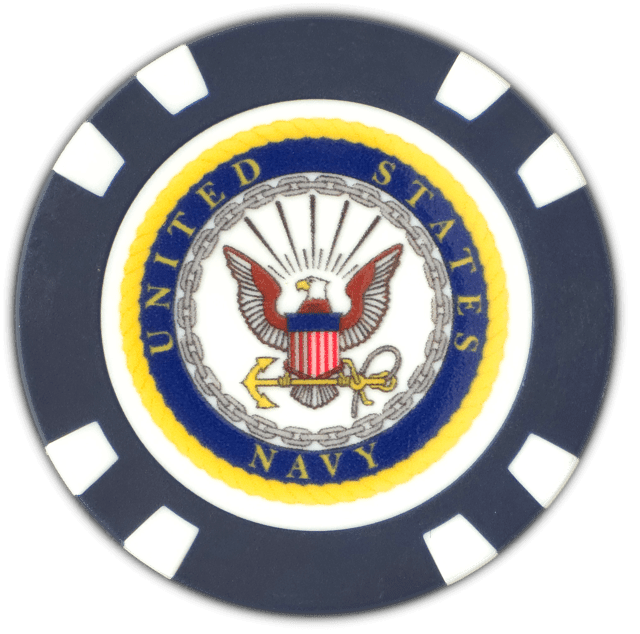 Officially Licensed U.S. Navy Poker Chip Ball Marker - Black Girl Golf