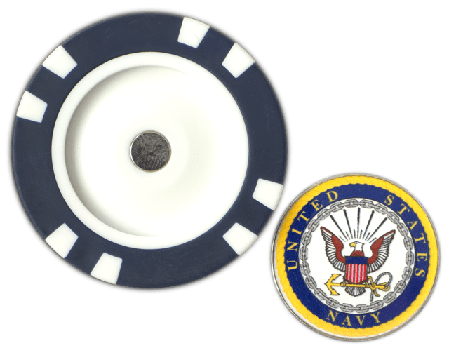Officially Licensed U.S. Navy Poker Chip Ball Marker - Black Girl Golf