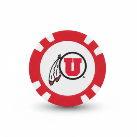Officially Licensed Utah Utes Poker Chip Ball Marker - Black Girl Golf