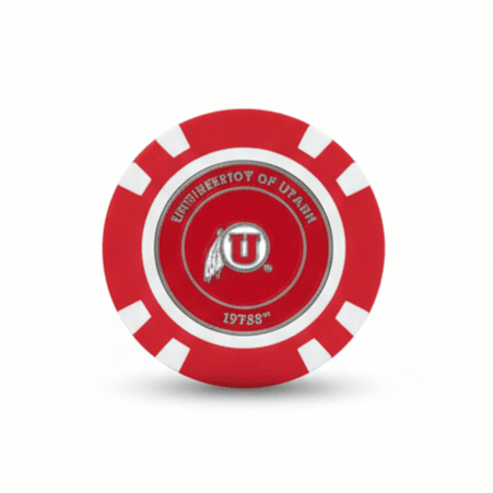 Officially Licensed Utah Utes Poker Chip Ball Marker - Black Girl Golf