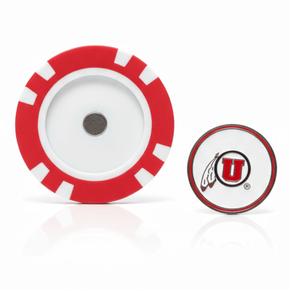 Officially Licensed Utah Utes Poker Chip Ball Marker - Black Girl Golf
