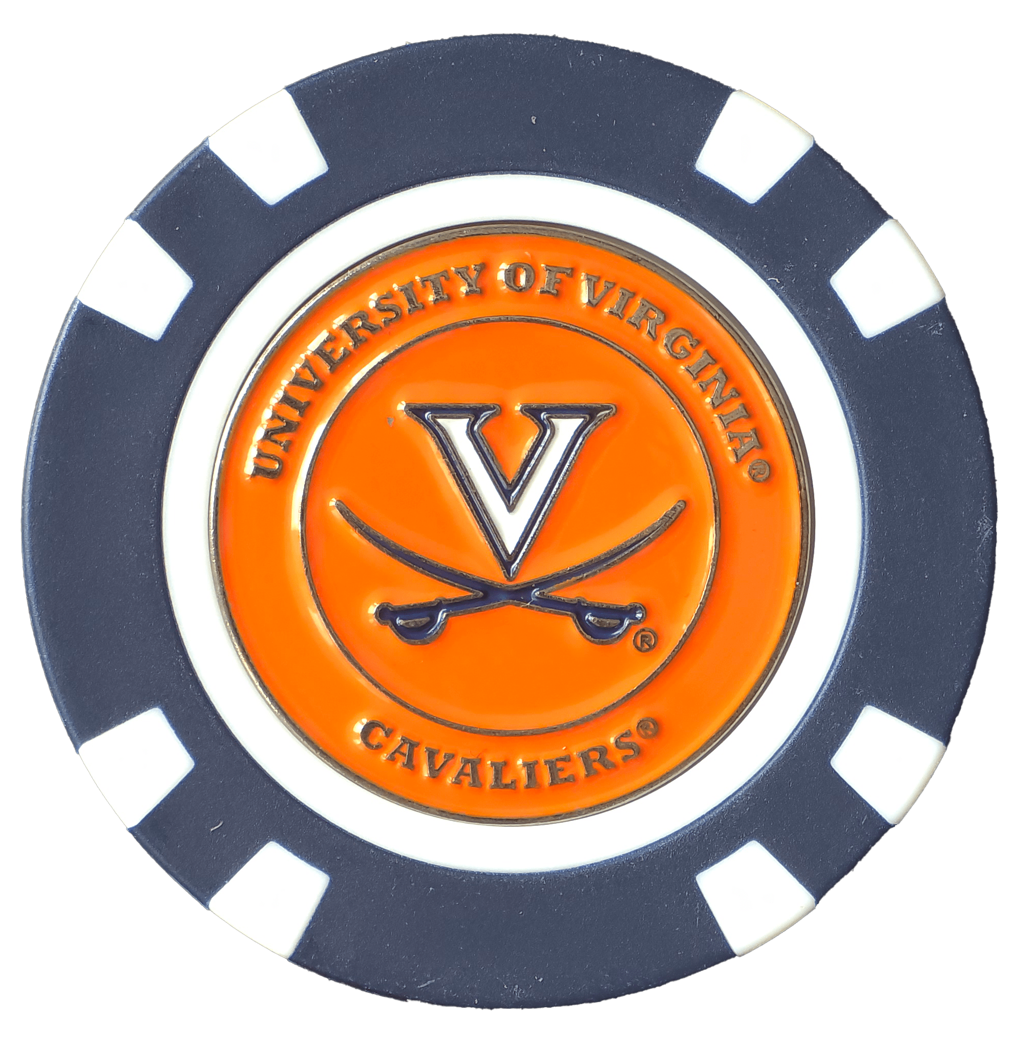 Officially Licensed Virginia Cavaliers Poker Chip Ball Marker - Black Girl Golf