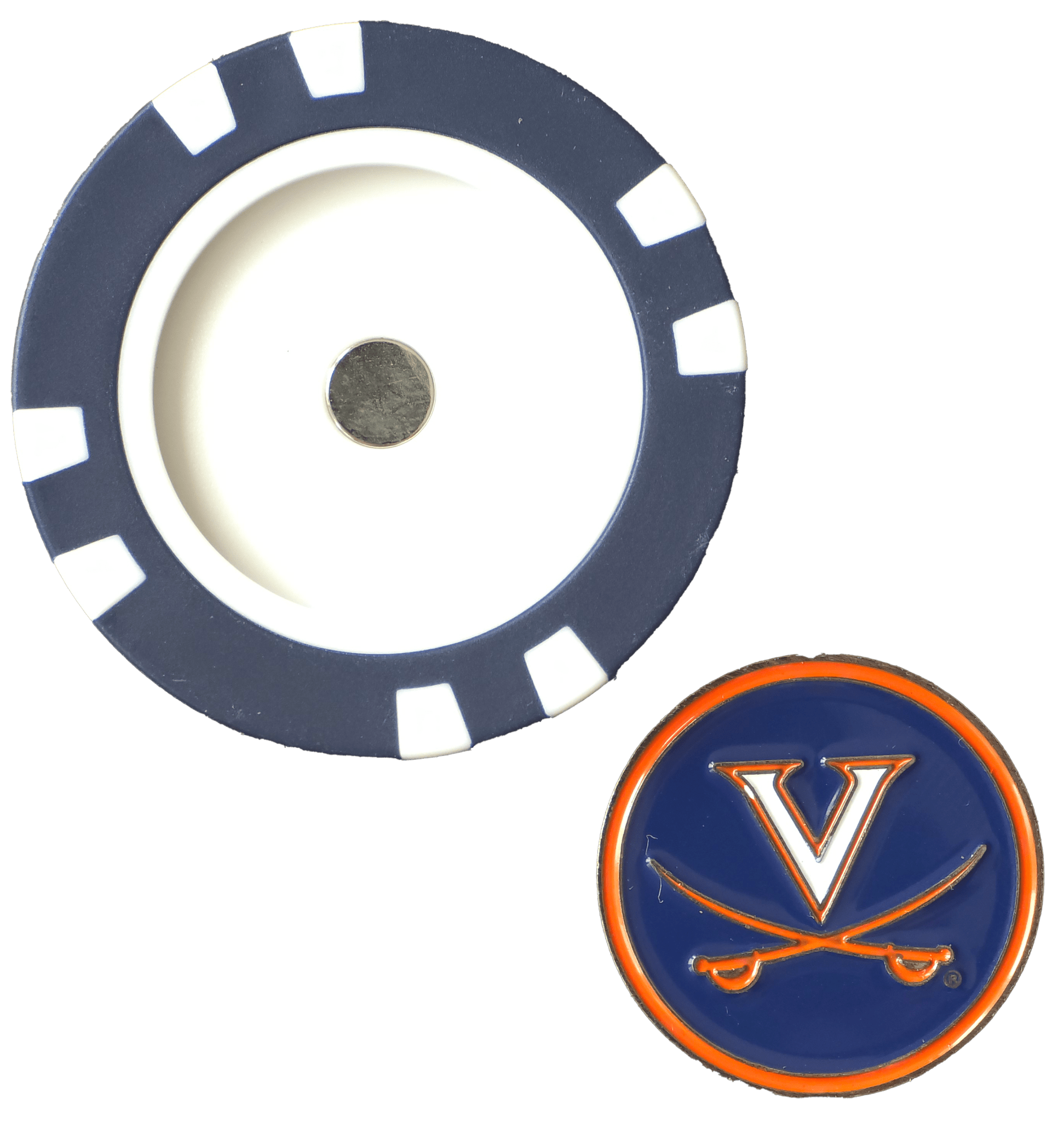 Officially Licensed Virginia Cavaliers Poker Chip Ball Marker - Black Girl Golf