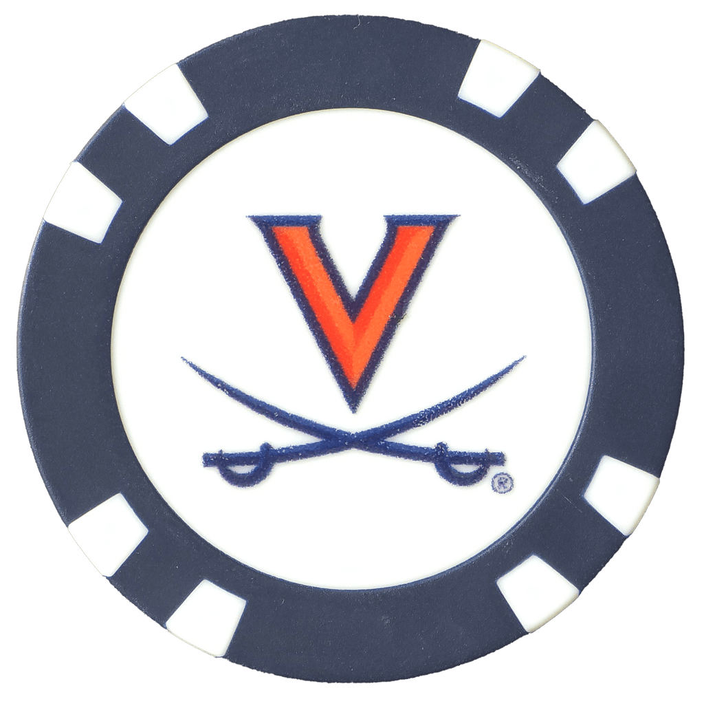Officially Licensed Virginia Cavaliers Poker Chip Ball Marker - Black Girl Golf