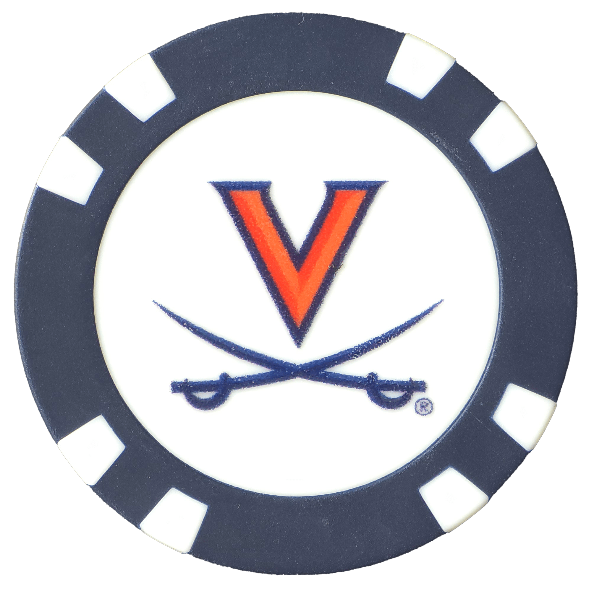 Officially Licensed Virginia Cavaliers Poker Chip Ball Marker - Black Girl Golf