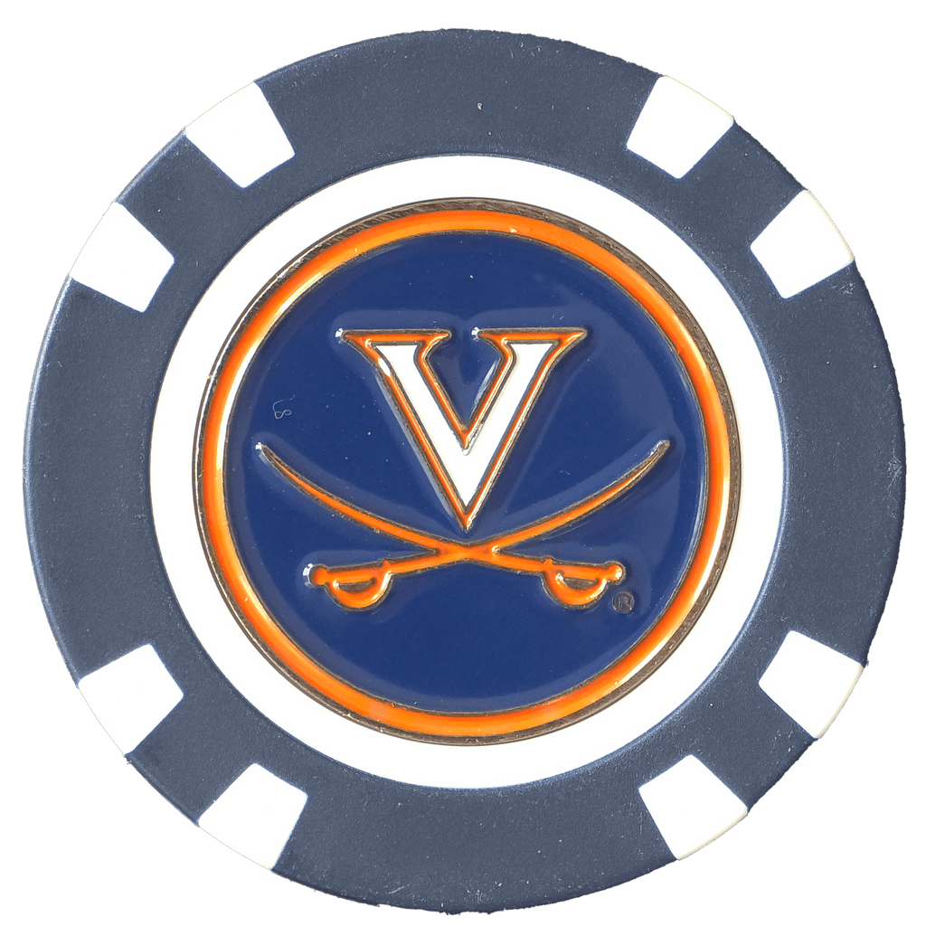 Officially Licensed Virginia Cavaliers Poker Chip Ball Marker - Black Girl Golf