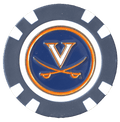 Officially Licensed Virginia Cavaliers Poker Chip Ball Marker - Black Girl Golf