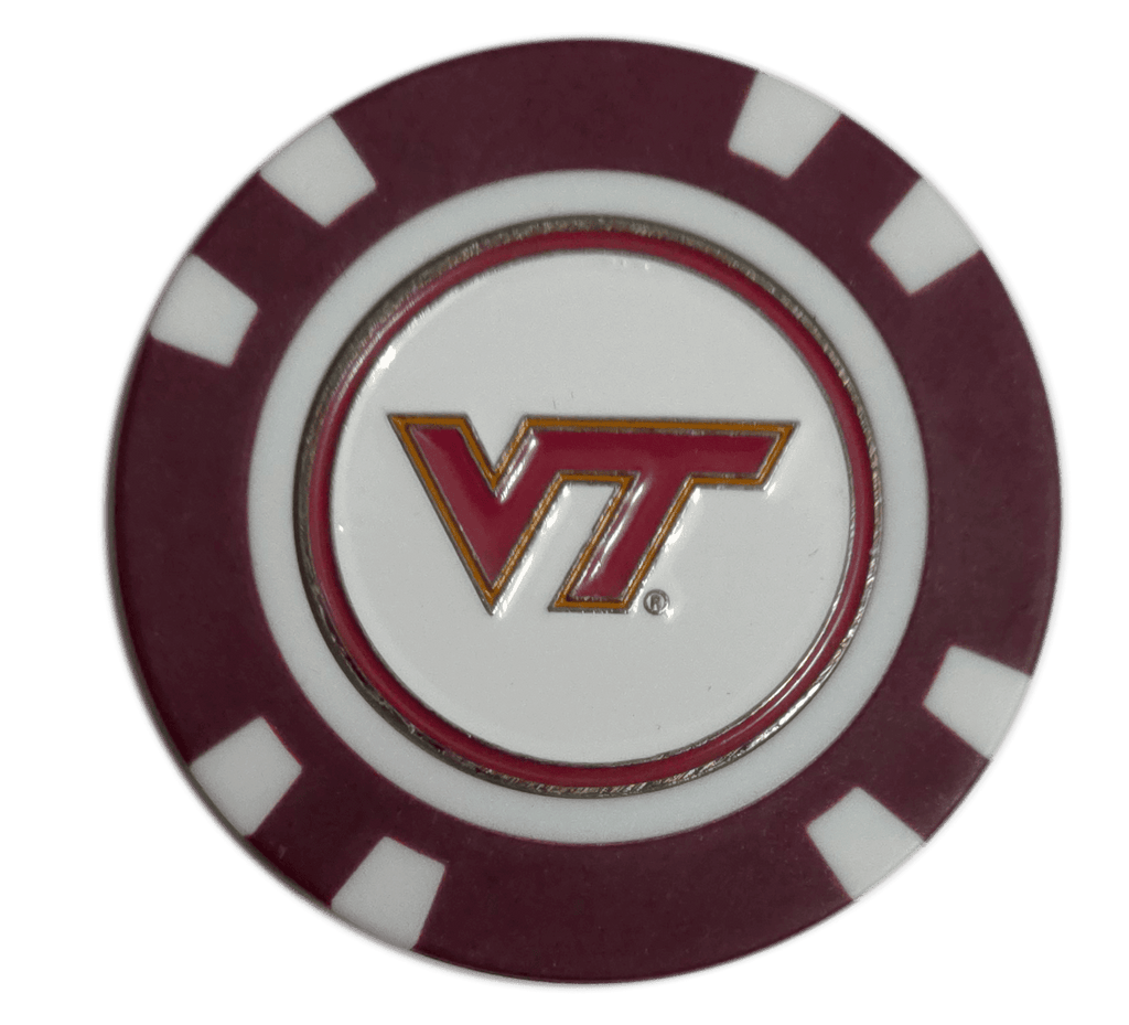 Officially Licensed Virginia Tech Hokies Poker Chip Ball Marker - Black Girl Golf