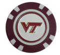 Officially Licensed Virginia Tech Hokies Poker Chip Ball Marker - Black Girl Golf