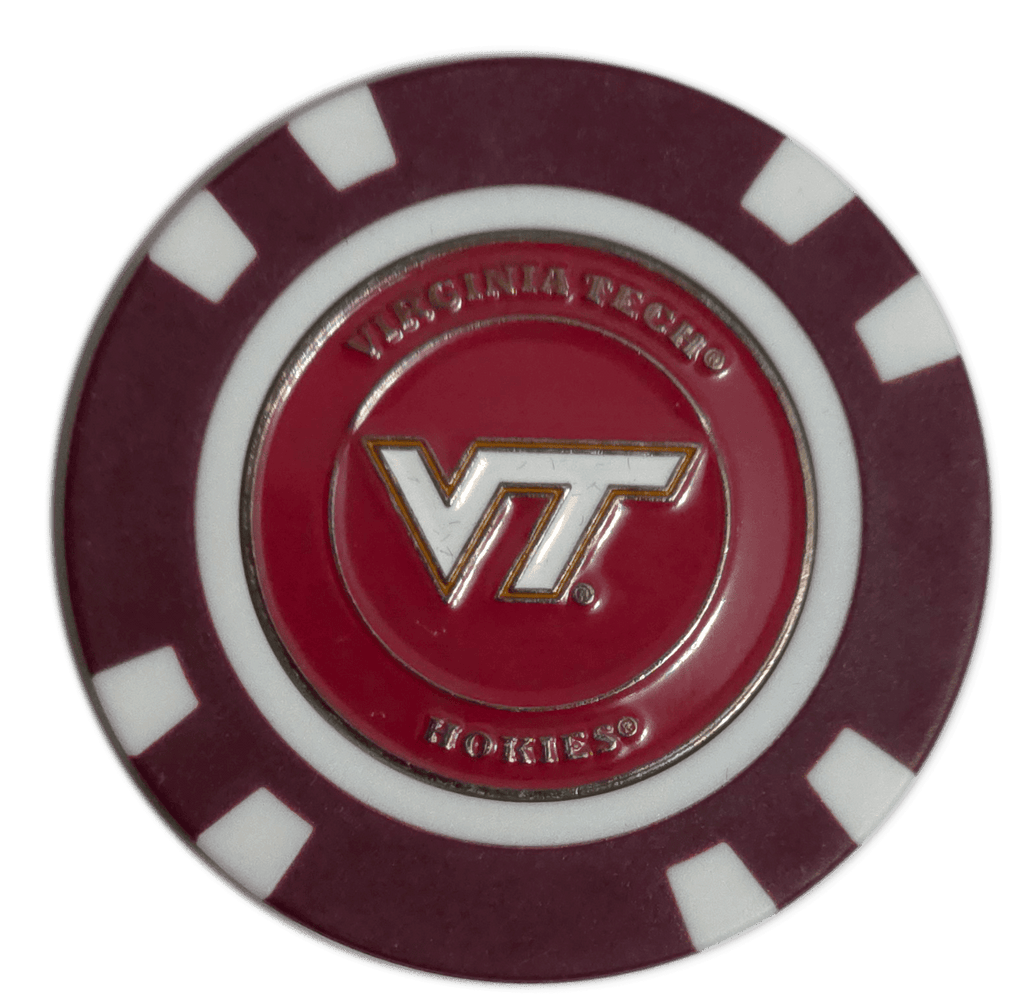 Officially Licensed Virginia Tech Hokies Poker Chip Ball Marker - Black Girl Golf