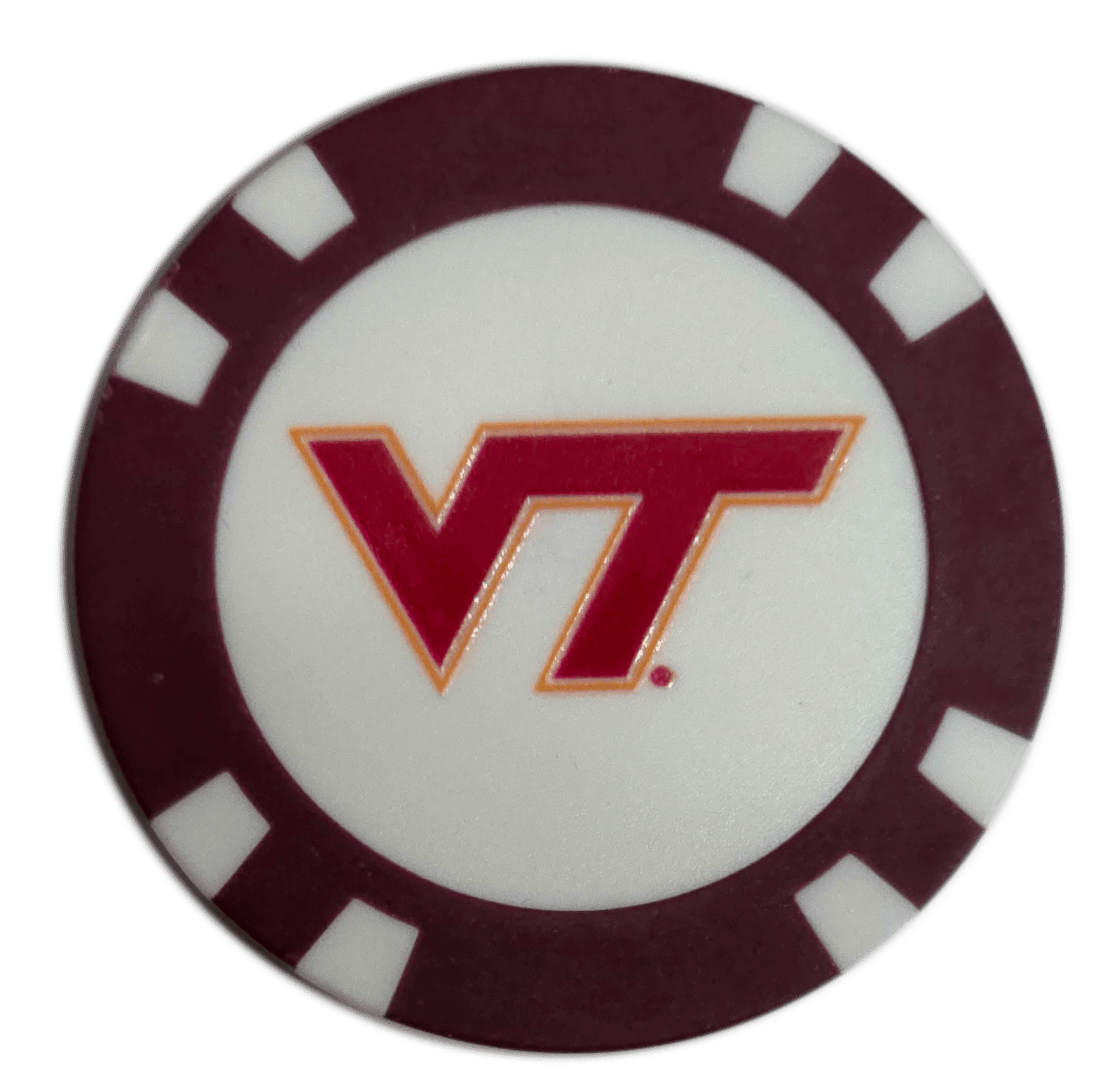 Officially Licensed Virginia Tech Hokies Poker Chip Ball Marker - Black Girl Golf