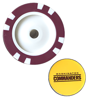 Officially Licensed Washington Commanders Poker Chip Ball Marker - Black Girl Golf