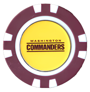 Officially Licensed Washington Commanders Poker Chip Ball Marker - Black Girl Golf