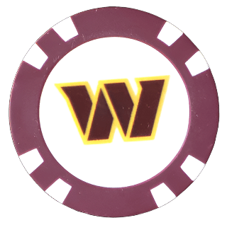 Officially Licensed Washington Commanders Poker Chip Ball Marker - Black Girl Golf