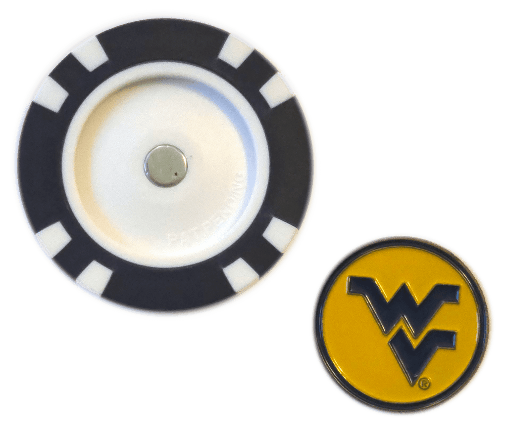 Officially Licensed West Virginia Mountaineers Poker Chip Ball Marker - Black Girl Golf
