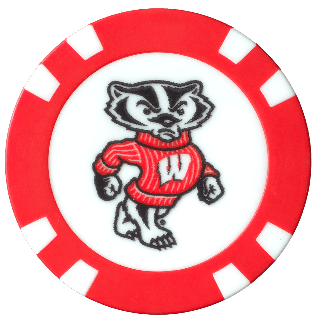 Officially Licensed Wisconsin Badgers Poker Chip Ball Marker - Black Girl Golf