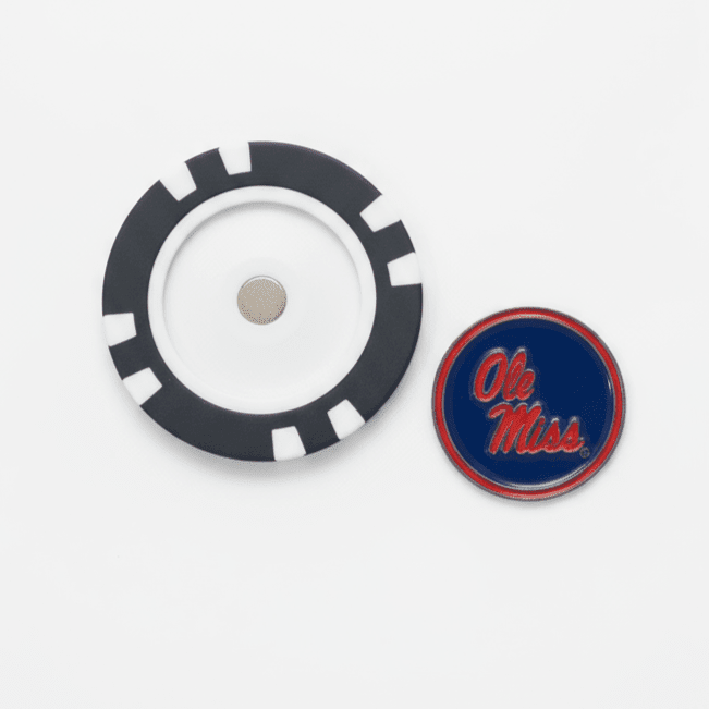 Ole Miss Rebels Officially Licensed Poker Chip Ball Marker - Black Girl Golf