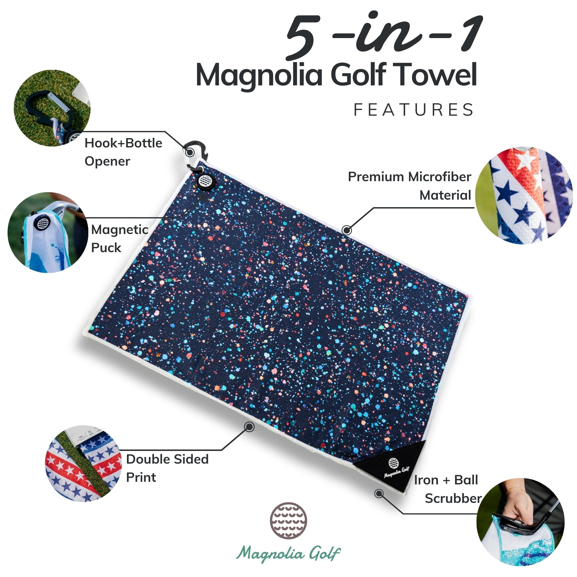 Paint Splatter - Magnetic Golf Towel - Black Girl Golf