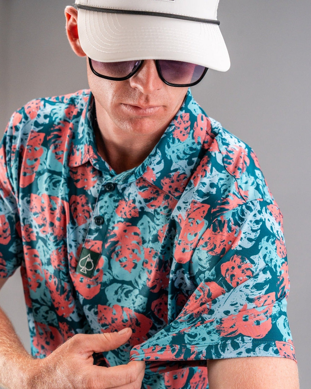 Painted Monstera Teal - Black Girl Golf
