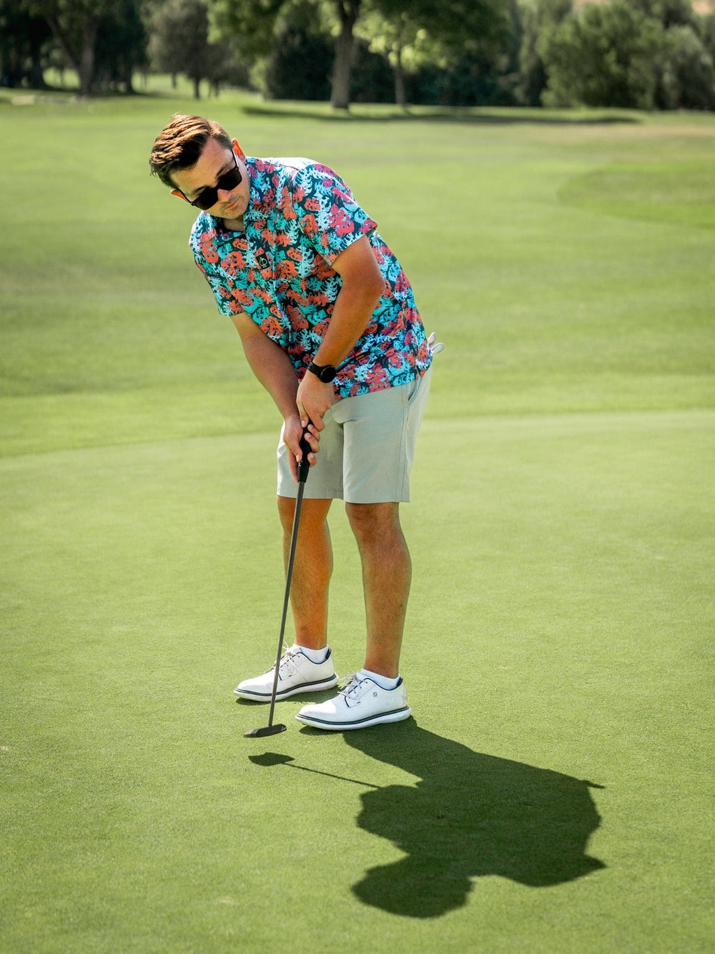 Painted Monstera Teal - Black Girl Golf