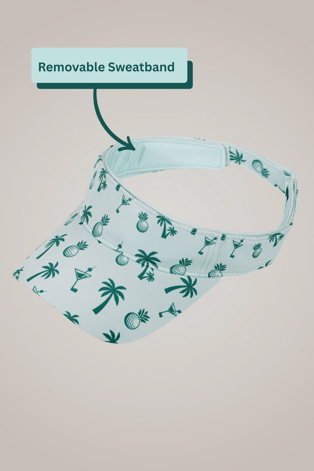 Palm Trees Sport Visor - Black Girl Golf