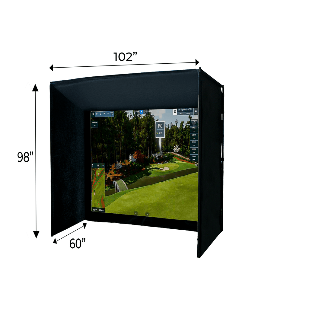 Par 8 Compact Golf Simulator Enclosure by Elite Sim Golf - Black Girl Golf