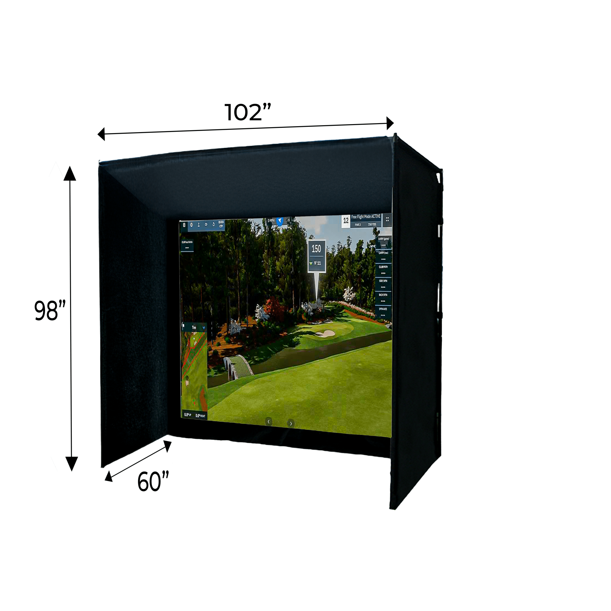Par 8 Compact Golf Simulator Enclosure by Elite Sim Golf - Black Girl Golf