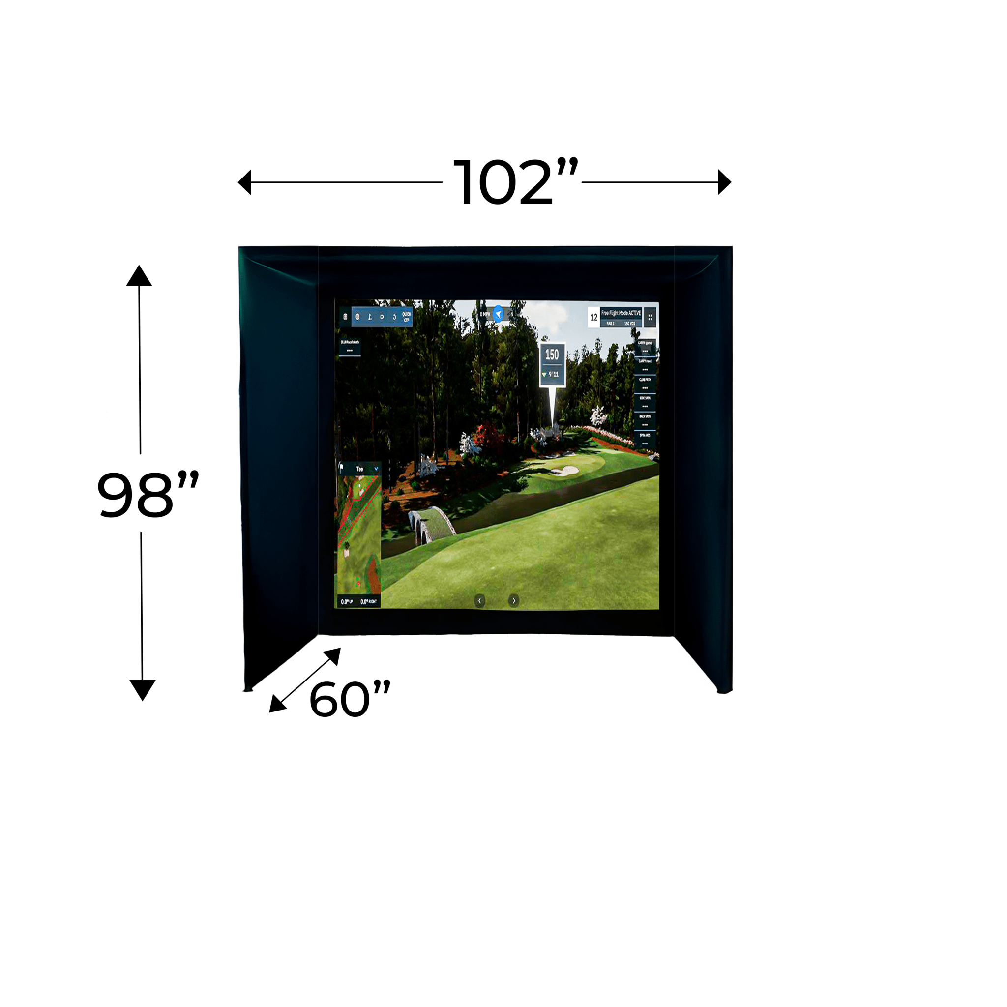 Par 8 Compact Golf Simulator Enclosure by Elite Sim Golf - Black Girl Golf