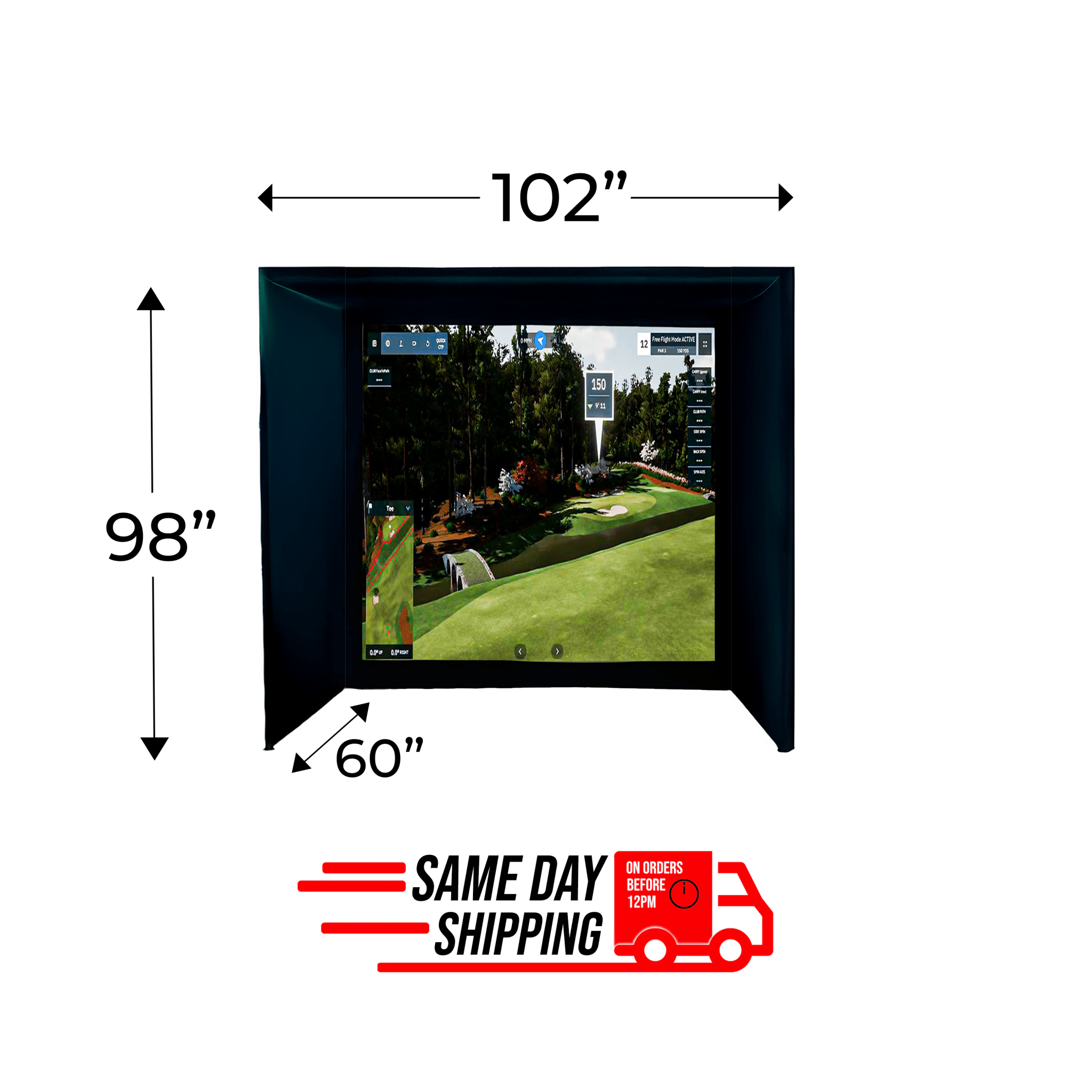 Par 8 Compact Golf Simulator Enclosure by Elite Sim Golf - Black Girl Golf