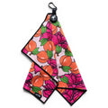 Peach Bellini Golf Towel | 24” x 16” Microfiber Towel | Magnetic Clip & Carabiner | Premium Golf Accessory - Black Girl Golf
