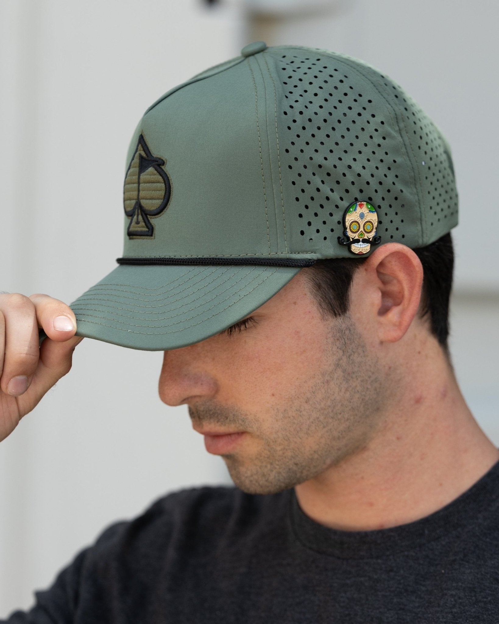 Perforated Rope Hat - Olive - Black Girl Golf