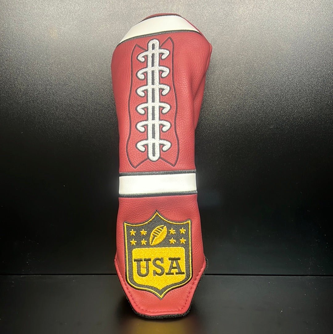 Pigskin Leather Football Headcover - Black Girl Golf