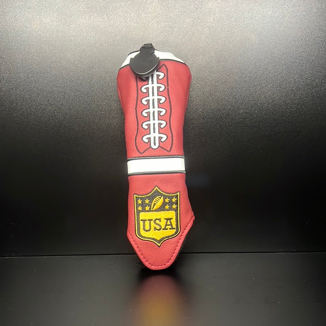 Pigskin Leather Football Headcover - Black Girl Golf