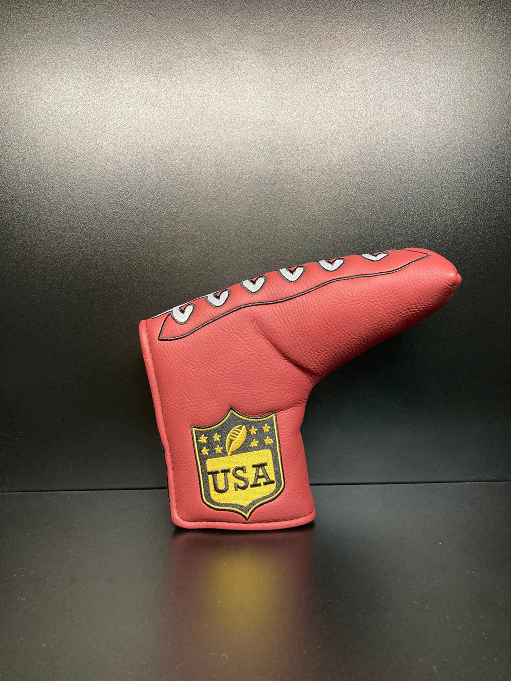 Pigskin Leather Football Headcover - Black Girl Golf