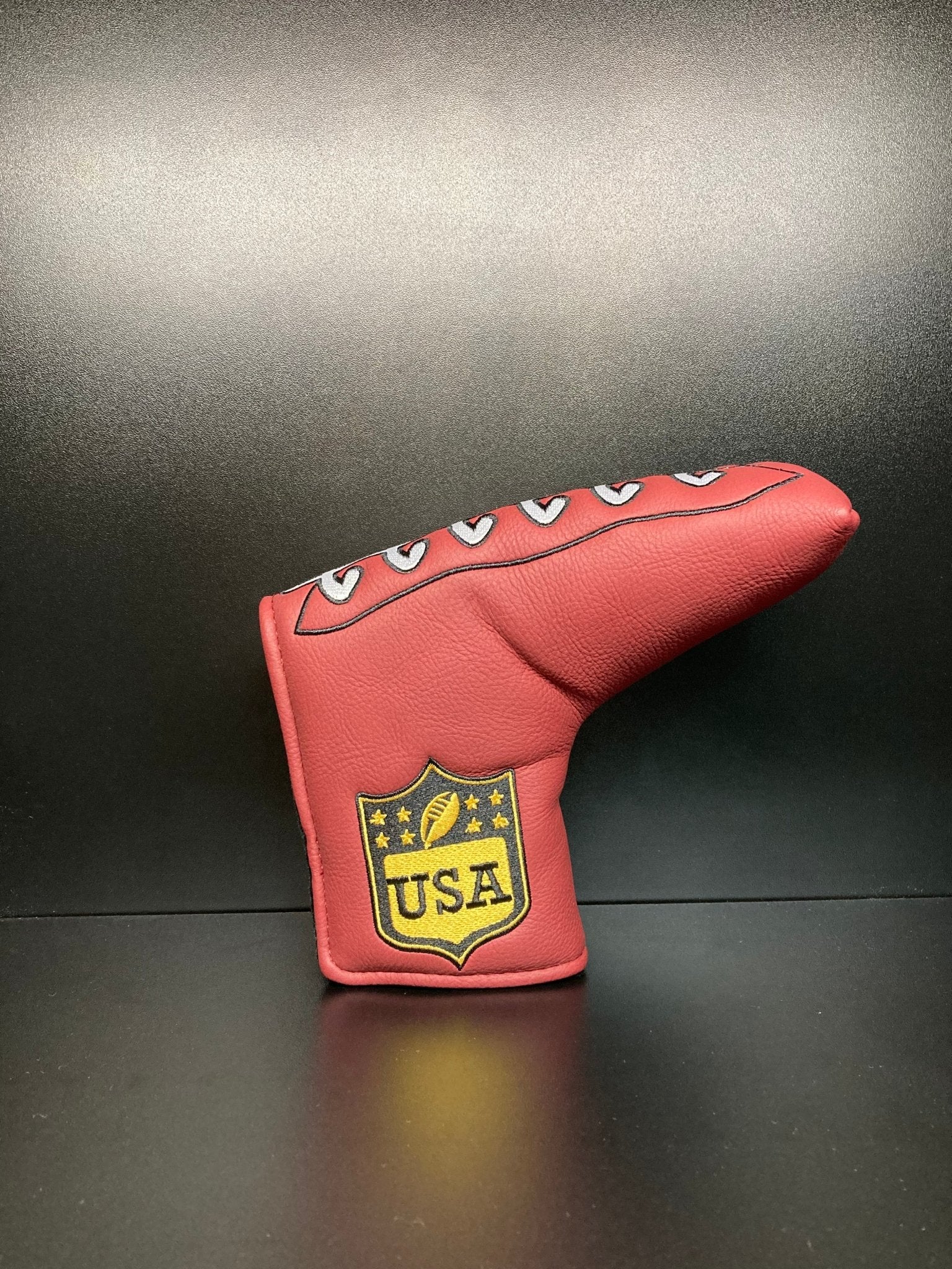Pigskin Leather Football Headcover - Black Girl Golf