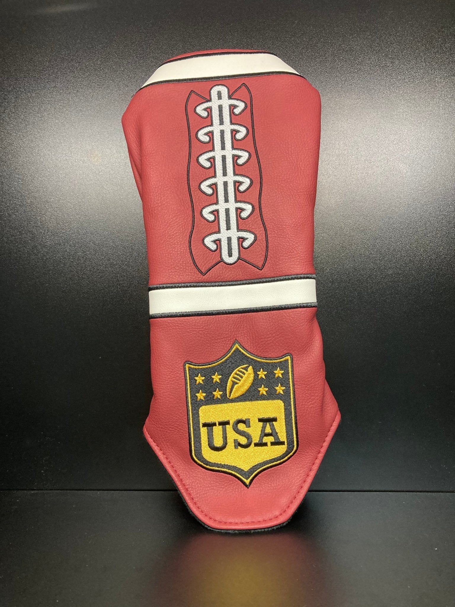 Pigskin Leather Football Headcover - Black Girl Golf