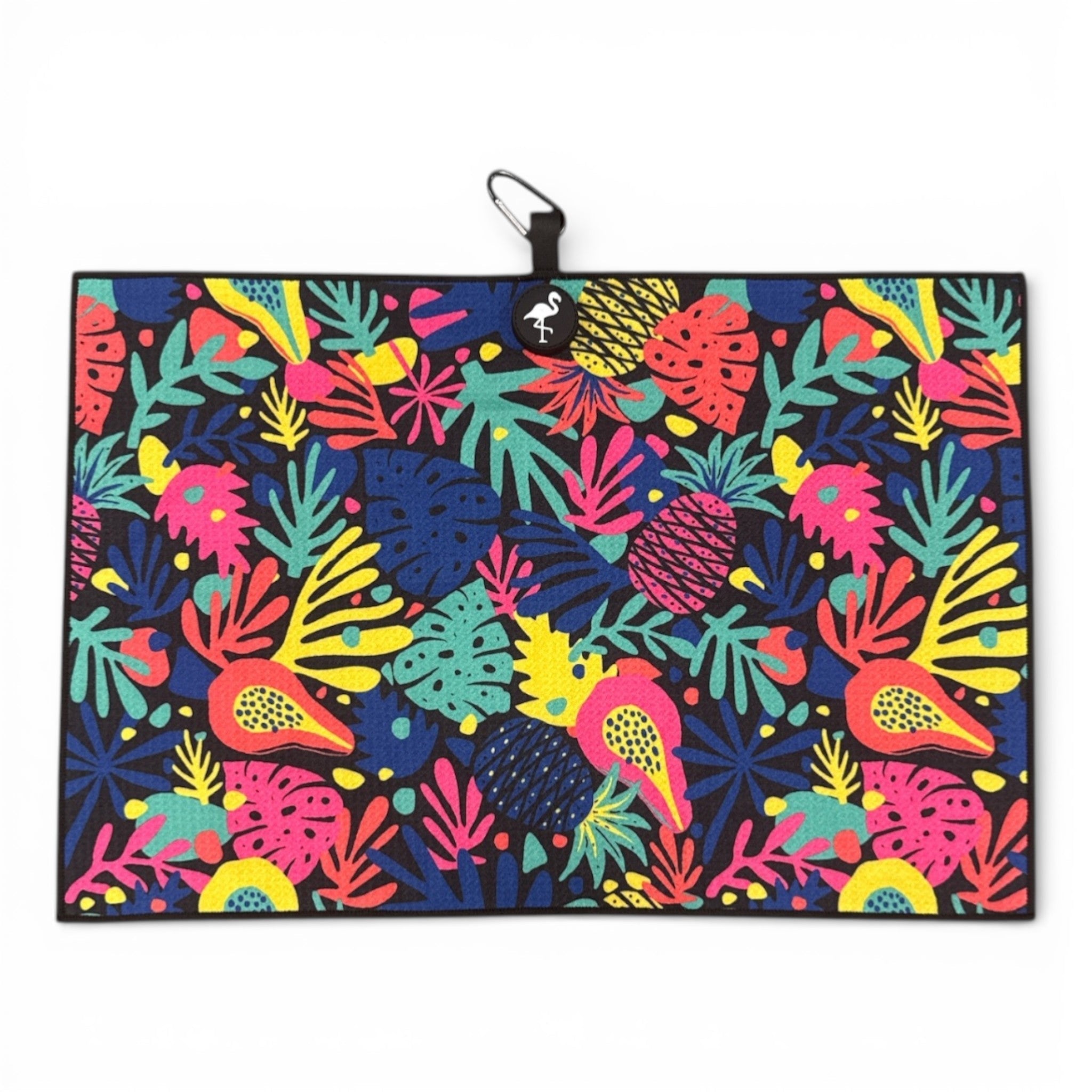 Pineapple Guava Golf Towel | Premium Double-Sided Microfiber | Heavy-Duty Magnetic Towel with Carabiner Clip | 24 x 16 in - Black Girl Golf