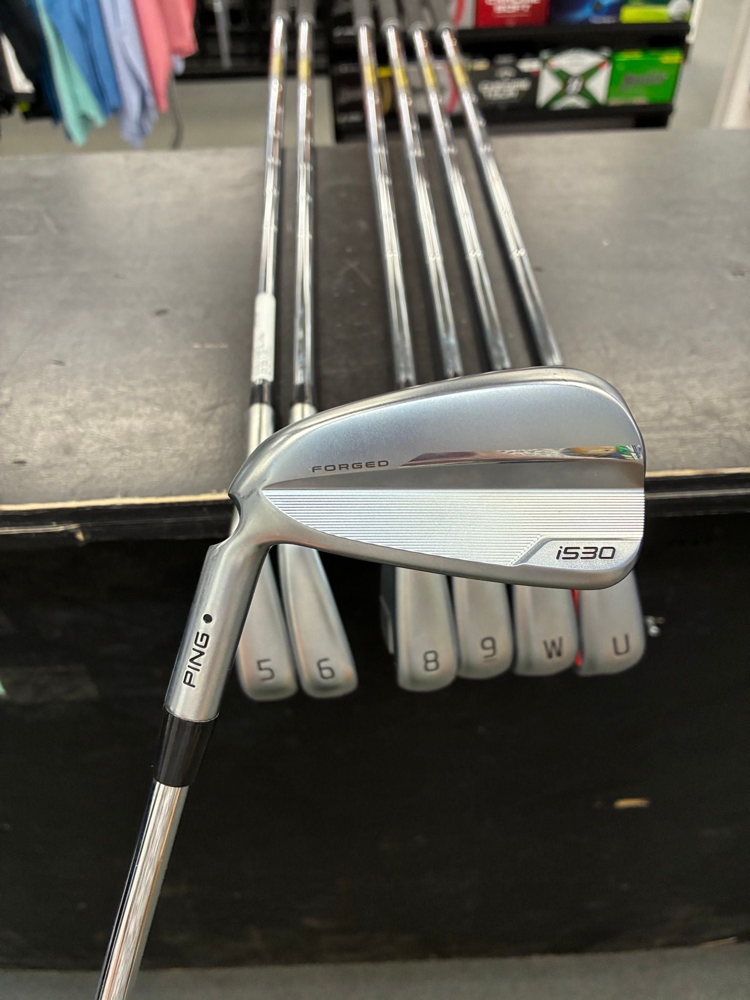 Ping i530 Iron Set Left Hand 5-PWUW Stiff Flex (Used) - Black Girl Golf