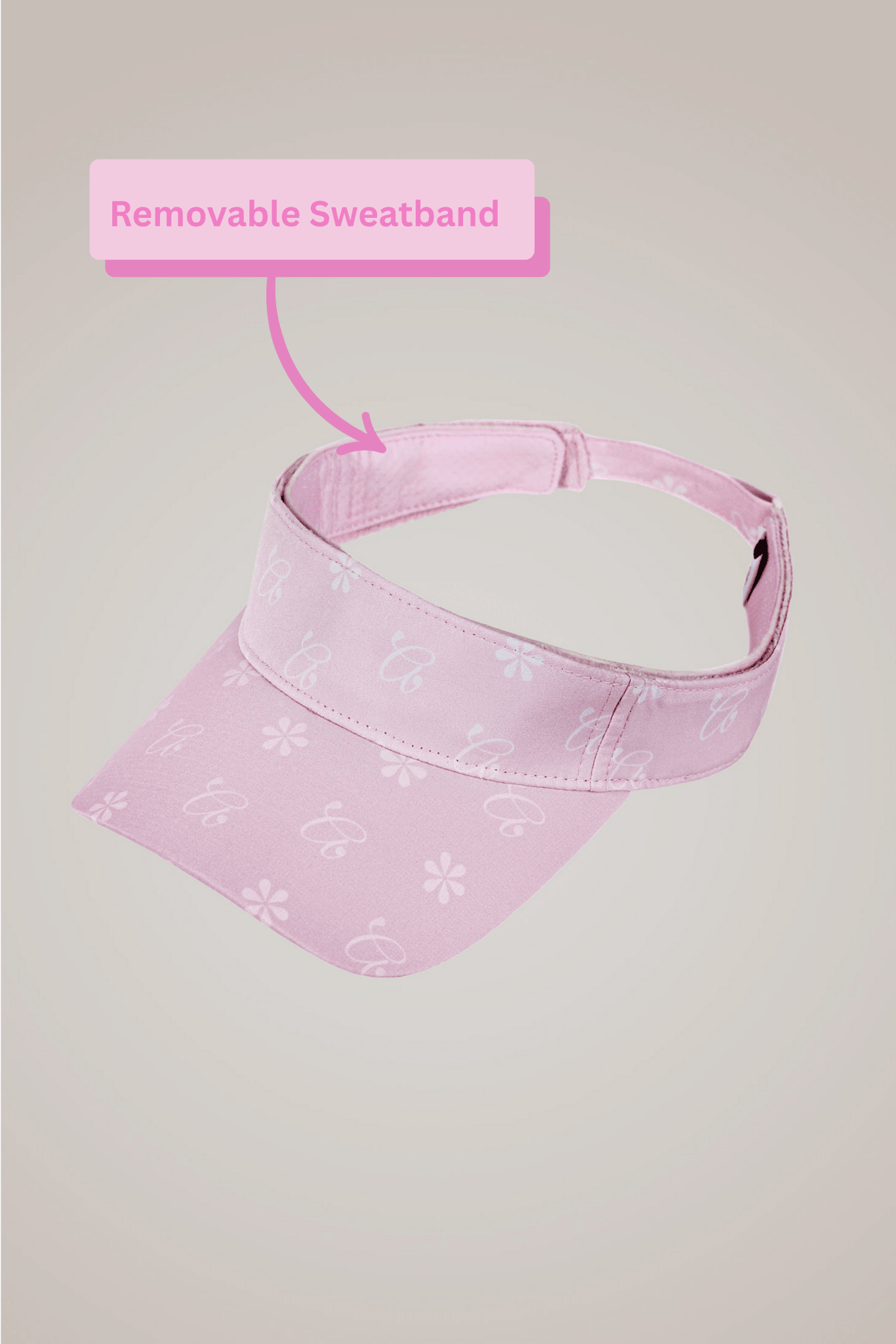 Pink Flowers Sport Visor - Black Girl Golf