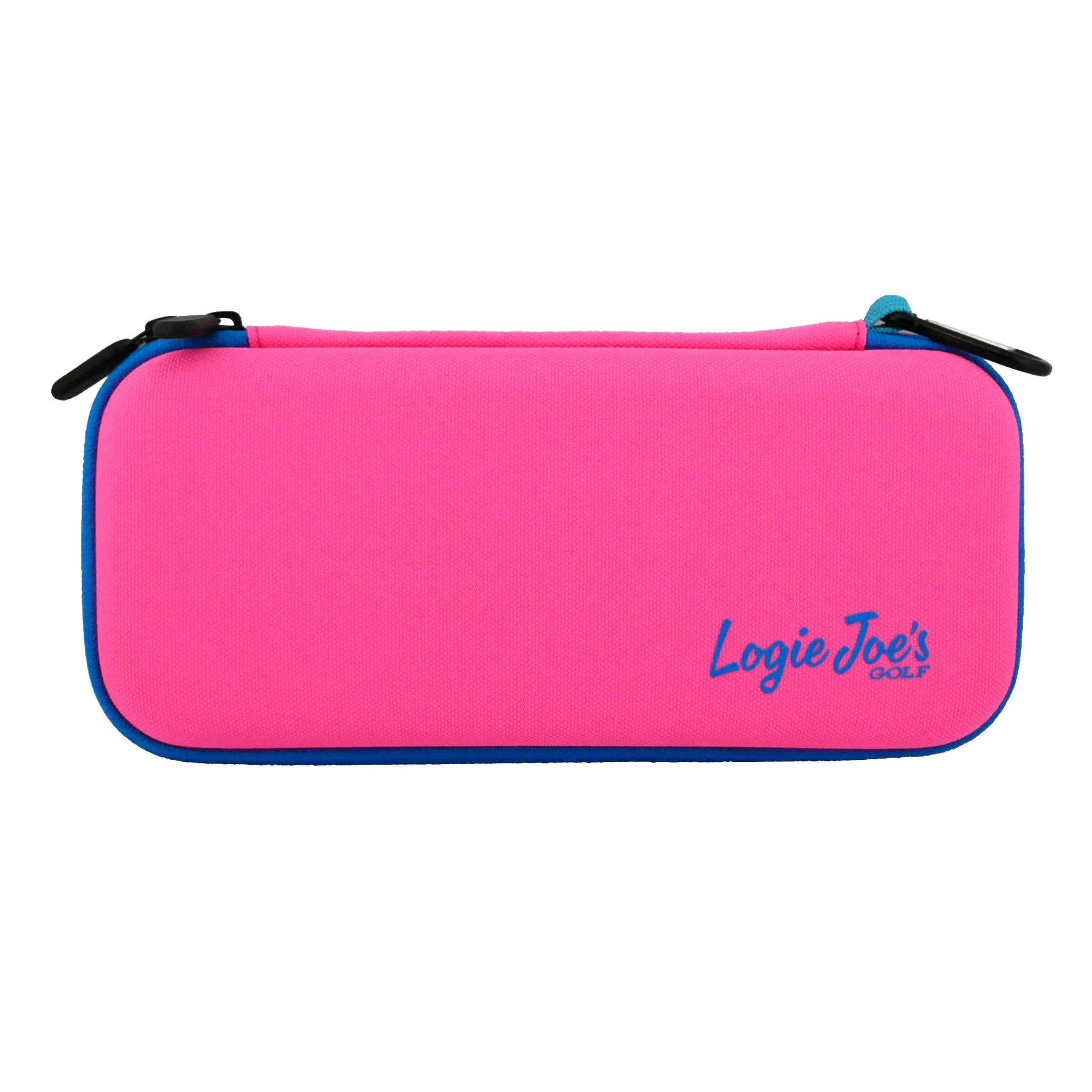 Pink/Blue Golf Accessory Case | Zippered Organizer for Ball Markers, Tees, Divot Tools & Glove | Portable Golf Storage Case | Hard Shell Travel Case for Golf Accessories - Black Girl Golf