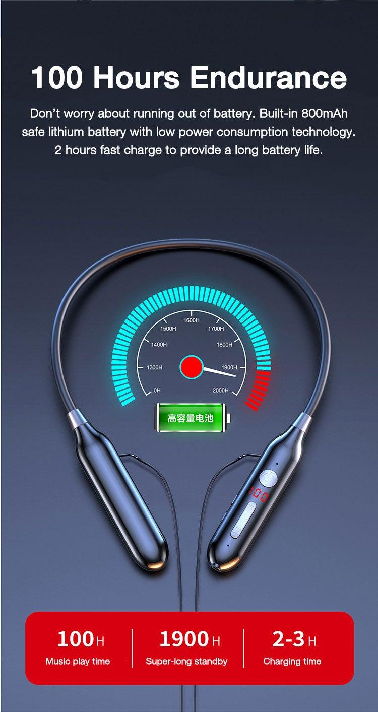 Playback Bluetooth Headphone Bass Wireless Headphones Sport Stereo Bluetooth Earphone Neckband Music Headset Updated Design with Industry Leading Sound & Improved Comfort, Long Wireless Range, Up to 24 Hours of Talk Time - Black Girl Golf