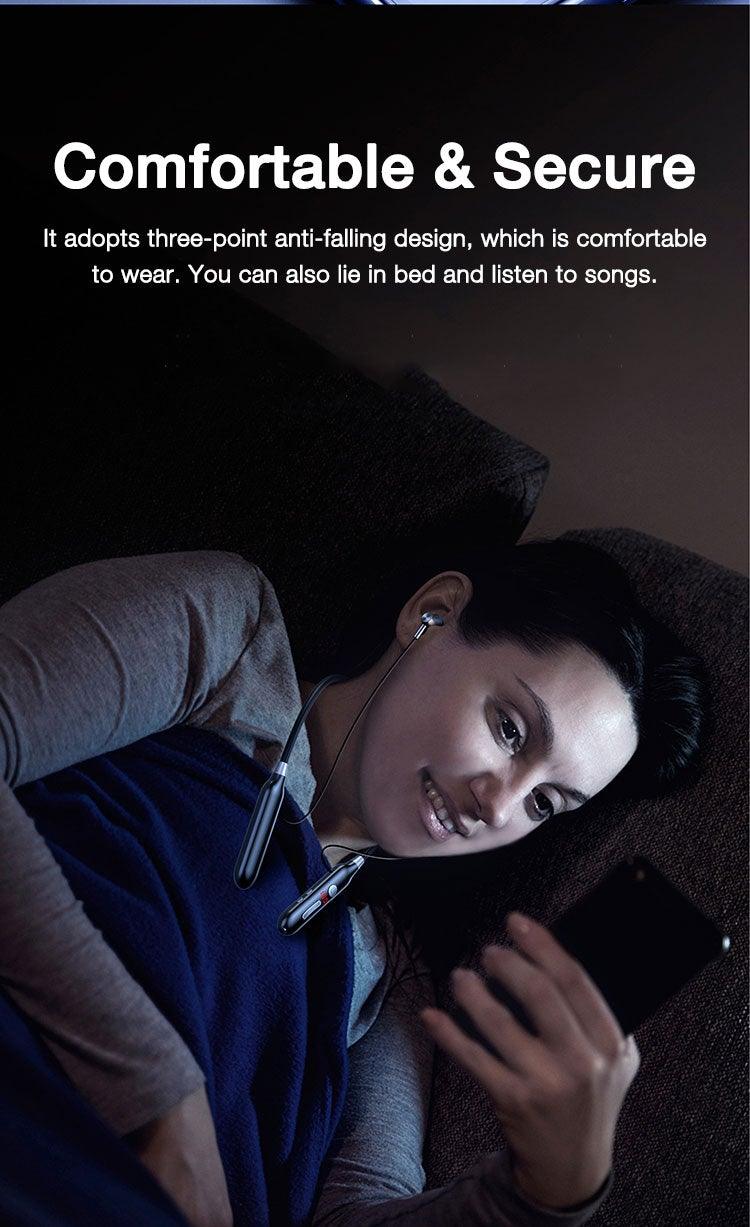Playback Bluetooth Headphone Bass Wireless Headphones Sport Stereo Bluetooth Earphone Neckband Music Headset Updated Design with Industry Leading Sound & Improved Comfort, Long Wireless Range, Up to 24 Hours of Talk Time - Black Girl Golf