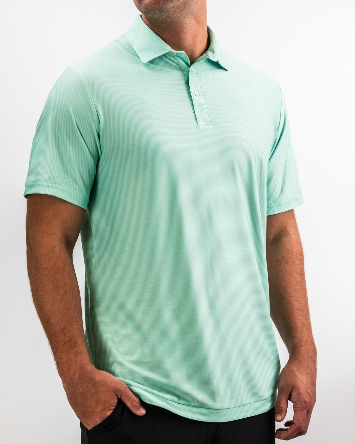 Player Preferred™ Polo - Spearmint Stripes - Black Girl Golf