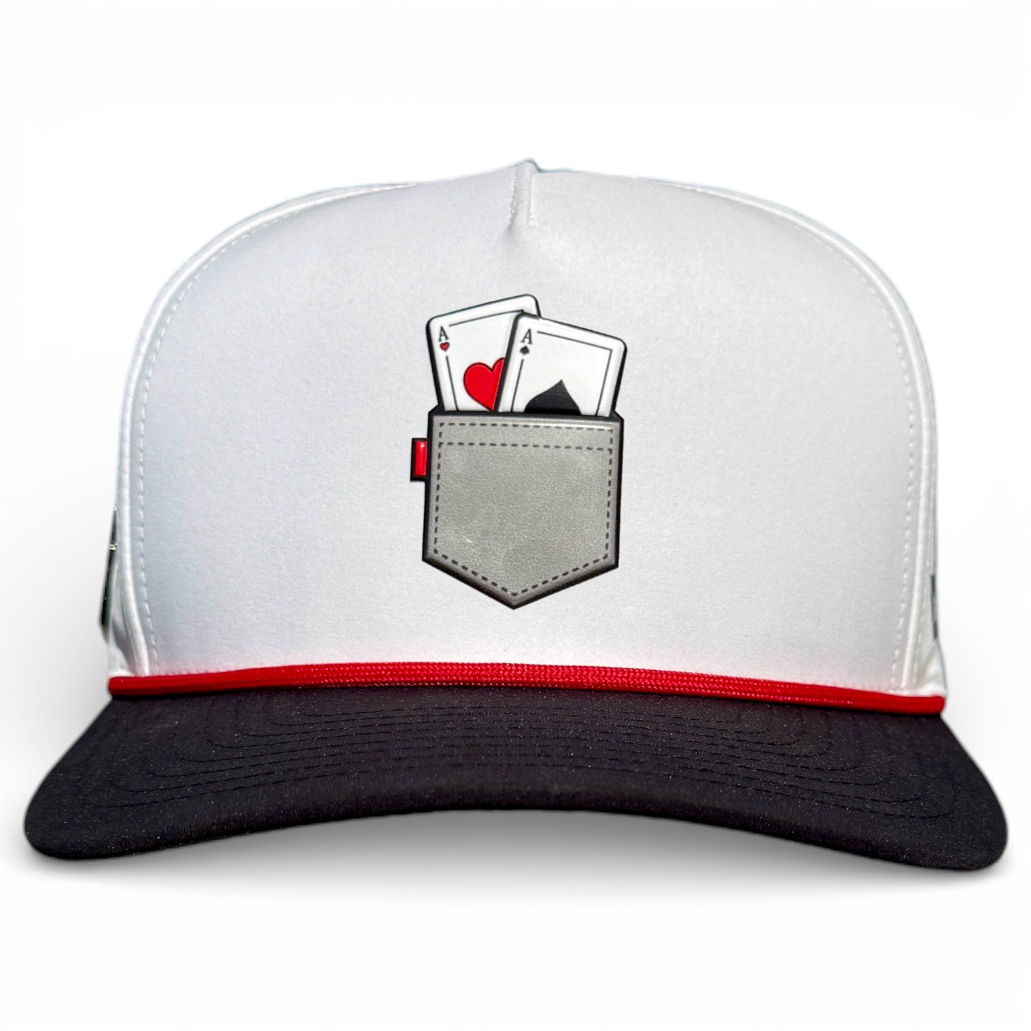Pocket Aces Golf Hat | Snapback Cap | Built - in Magnetic Ball Marker Holder + Marker Included | Adjustable Gray & Black - Black Girl Golf