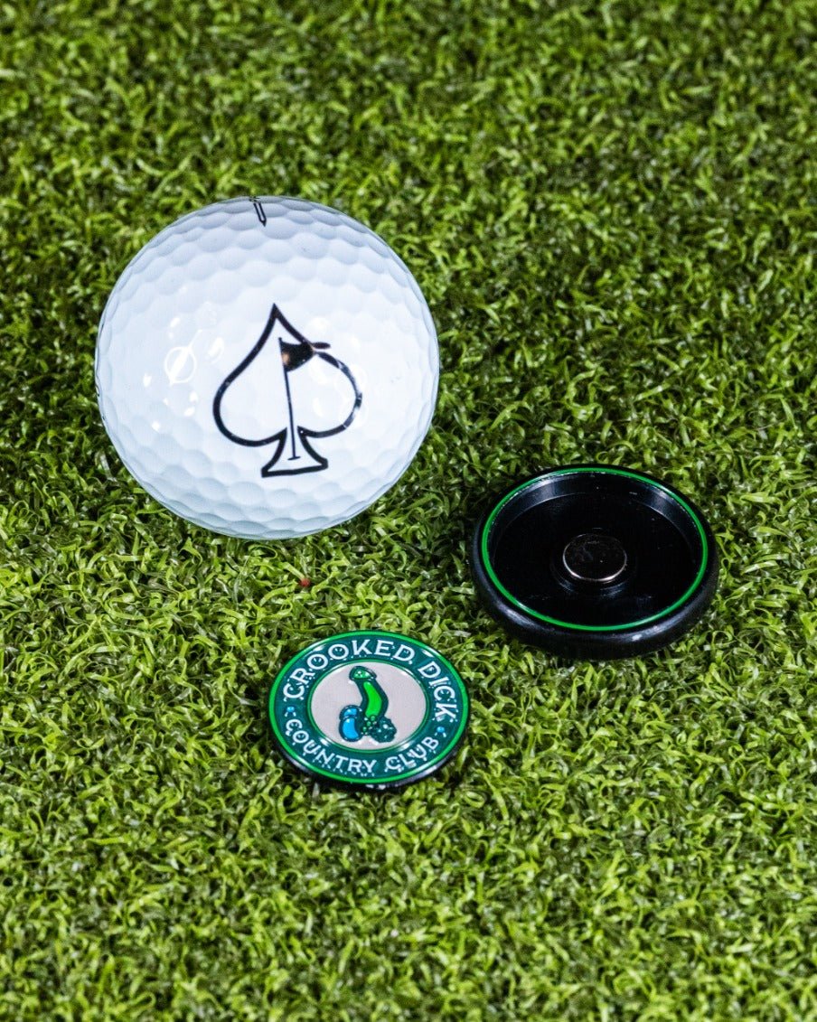 Pop Out Medallion Ball Marker - Crooked Dick - Black Girl Golf