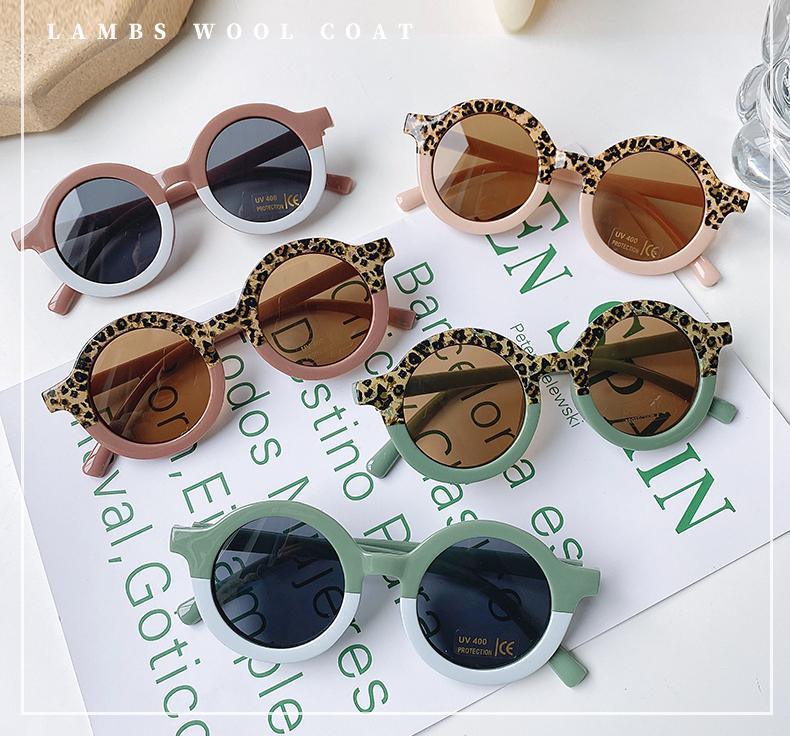 Popular Sunglasses For Children Boy/Girl New Elegant Leopard Double Color Cartoon Bear Shapes New Round Shape Sunglasses For Kids As Well As For Women And Men - Black Girl Golf
