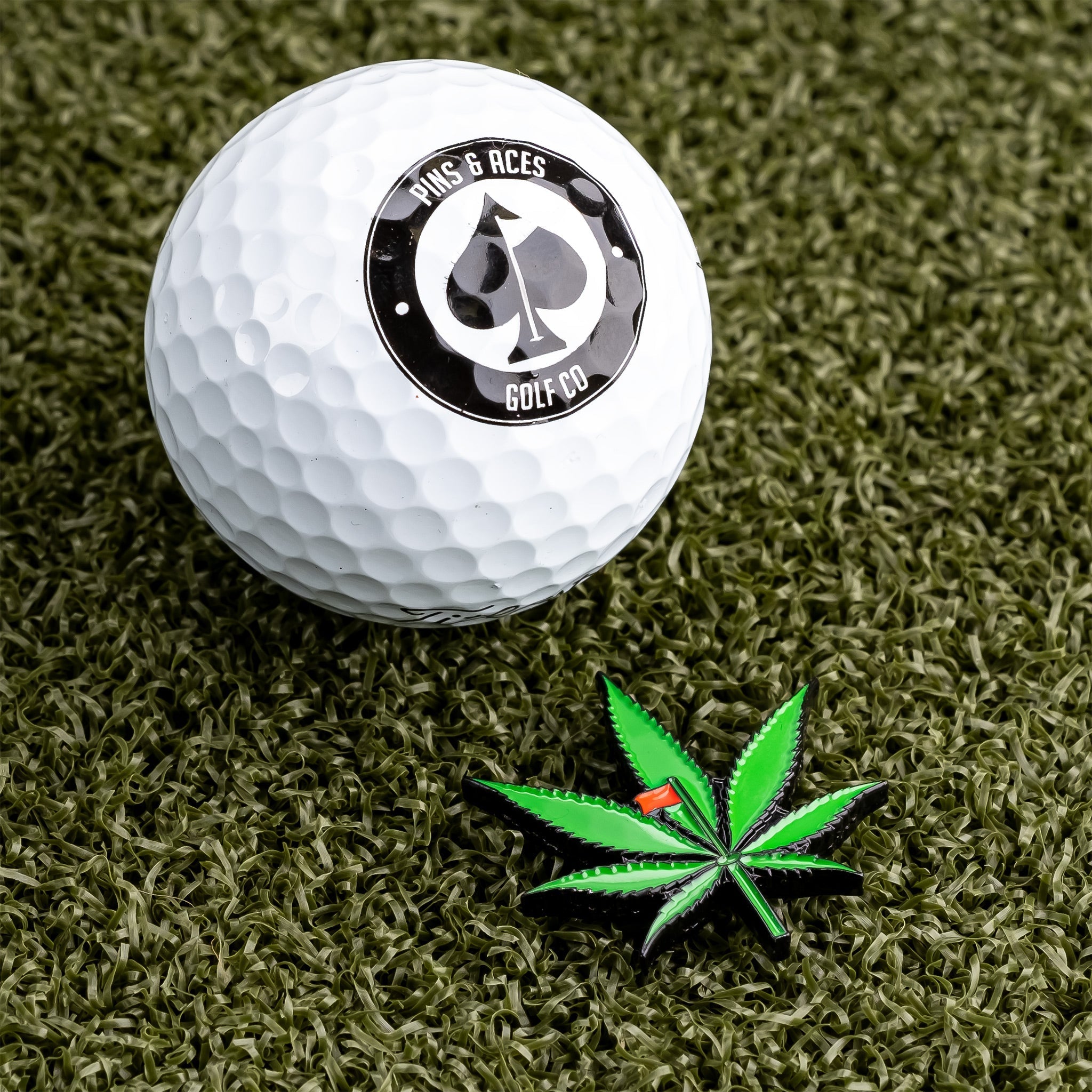 Pot Leaf Ball Marker - Black Girl Golf
