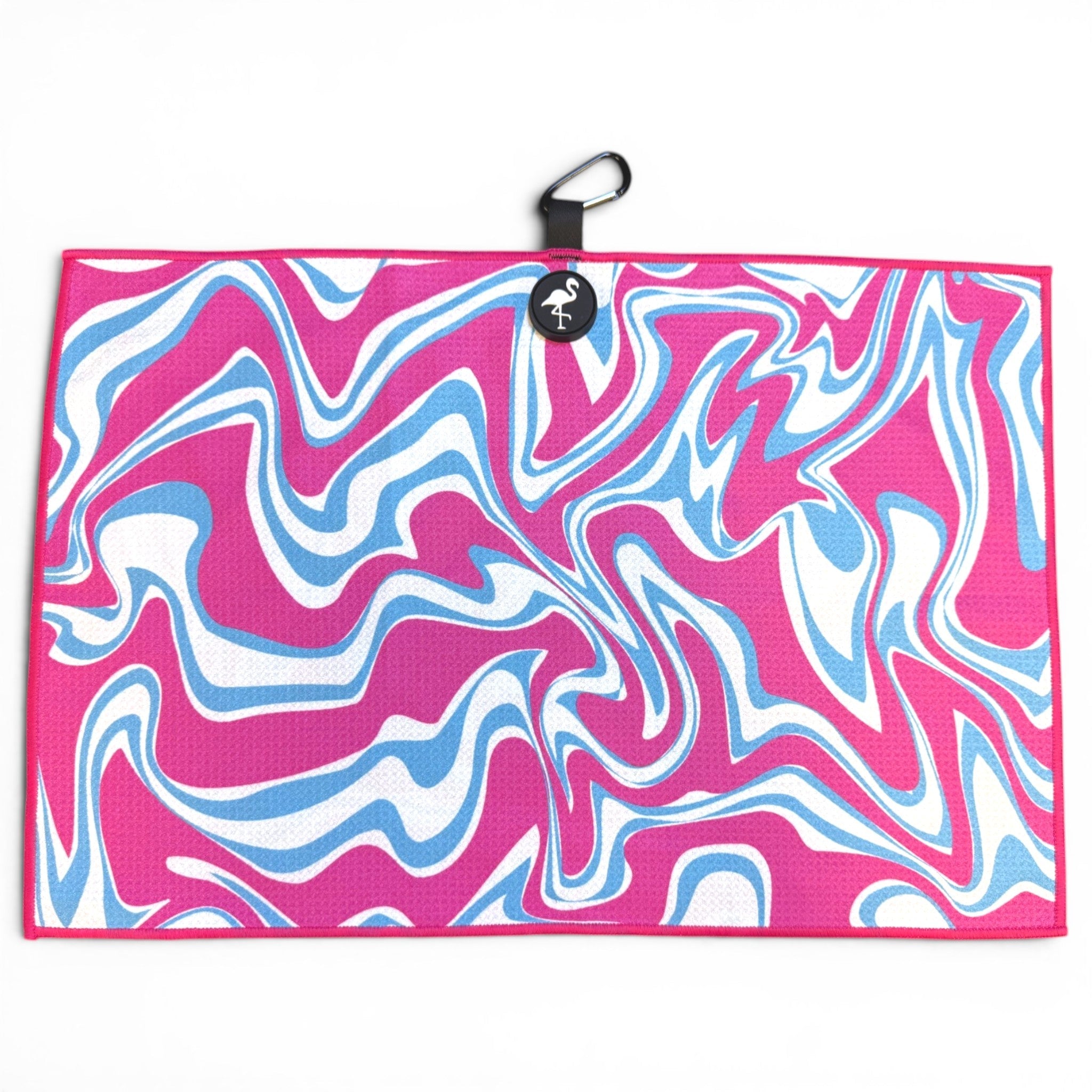 Psychedelic Splash Golf Towel | 24” x 16” Microfiber Towel | Magnetic Clip & Carabiner | Premium Golf Accessory - Black Girl Golf